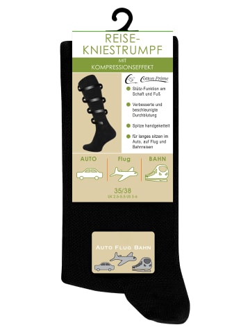 Cotton Prime® Stütz- und Reisekniestrümpfe Kompressionsstrümpfe in schwarz