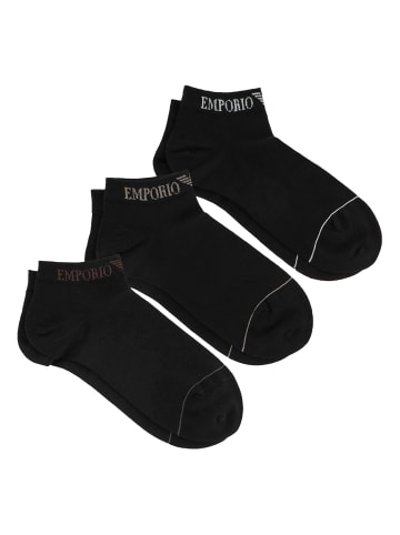 Emporio Armani 3er Pack Sneakersocken in Schwarz