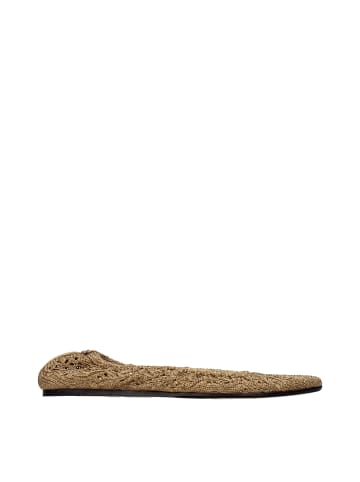 Gold Stoff Ballerina Flache Schuhe