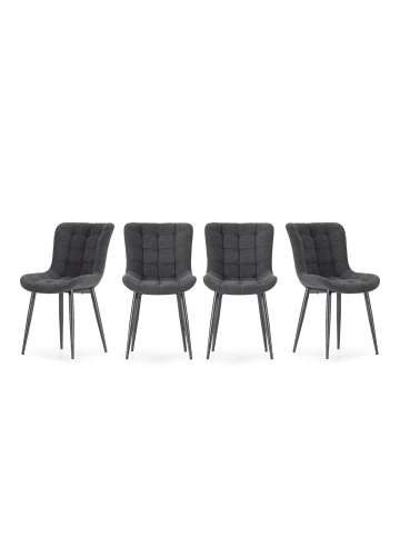 CALICOSY 4er-Set Stoelen MAË in Dunkelgrau - (W) 48 x (H) 49,5 x (L) 62 cm
