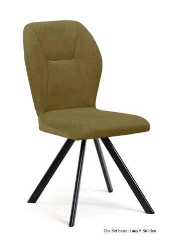 58 aufm Kessel ESSZIMMERSTUHL (8er-Set) Delta 51x92x60 Schwarz/Olivgrün
