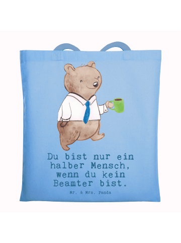 Mr. & Mrs. Panda Tragetasche Beamter Herz mit Spruch in Sky Blue