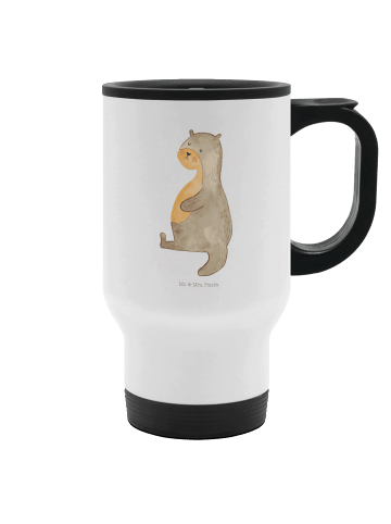 Mr. & Mrs. Panda Kaffeebecher To Go Otter Bauch ohne Spruch in Weiß