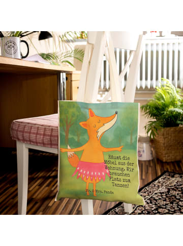 Mr. & Mrs. Panda Mehrwegtasche Fuchs Ballerina Design mit Spruch in Weiß