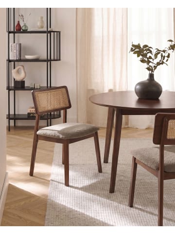 Beliani 2er-Set Esszimmerstuhl EMBAR in Braun/Beige