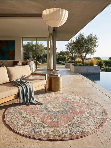 KADIMA DESIGN Teppich Outdoor Orientalisch pflegeleicht Balkon Terrasse Outdoor Garten in Pink
