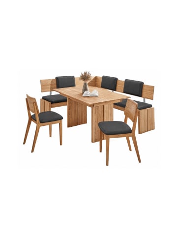 58 aufm Kessel ECKBANKGRUPPE Modern Dani 2 für 7 Personen Massivholz Wildeiche/Grau
