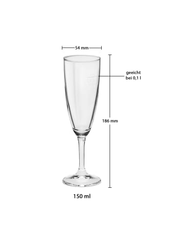 Bormioli Rocco 60er Set Sektkelche geeicht Prosecco 0,1 l transparent in transparent