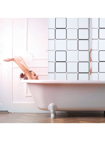 relaxdays Duschrollo Square in Semitransparent - (L)240 x (B)80 cm
