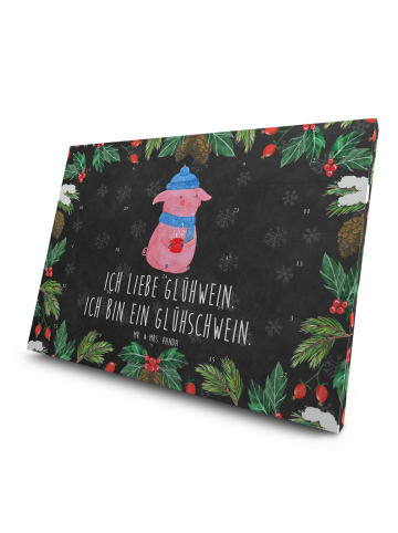 Mr. & Mrs. Panda Tee Adventskalender Schwein Glühwein mit Spruch in Kreidetafel