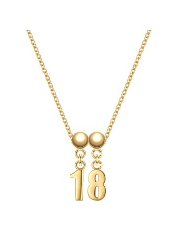 Glanzstücke München Set (Kette + 2 Charms) Zahl 18 aus Sterling Silber in gelbgold