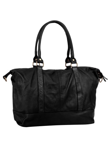 Samantha Look Reisetasche echt Leder in schwarz