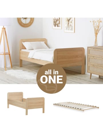 Homestyle4u Komfortbett 90x200 mit Lattenrost in Braun