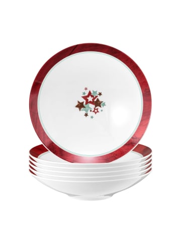 Seltmann Weiden 6er Set Pasta- / Suppenteller Life Christmas ø 23,3 cm in weiß-braun