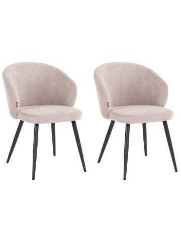 Beliani 2er-Set Esszimmerstuhl MOUNDVILLE in Beige/Schwarz