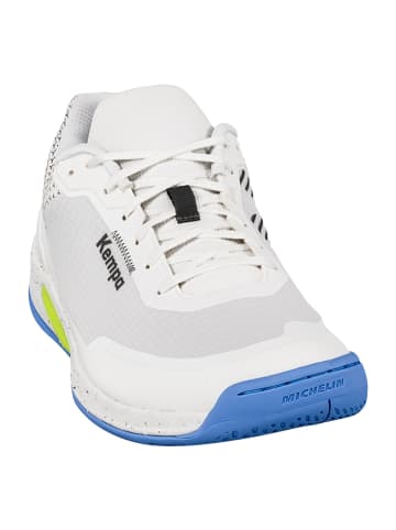 Kempa Hallen-Sport-Schuhe Wing 3.0 in weiß/limonengrün/blau