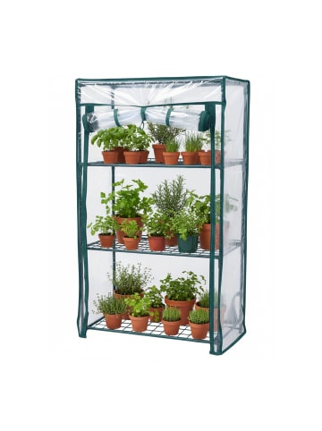 relaxdays Balkongewächshaus in Grün/ Transparent - (B)46 x (H)80 x (T)24 cm