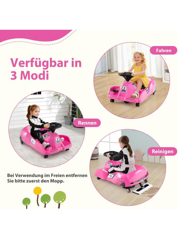 COSTWAY 3 in 1 Reinigungs Kinder Elektro Gokart in Rosa