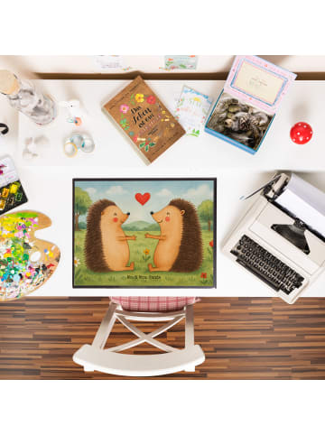 Mr. & Mrs. Panda Schreibtischmatte Igel Liebe Design ohne Spruch in Weiß
