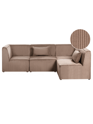 Beliani 6-tlg Modulsofa LEMVIG in Beige linksseitig
