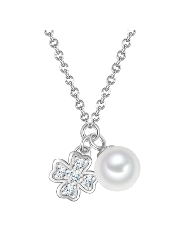Glanzstücke München Kette aus Sterling Silber mit Zirkonia und Süßwasser-Zuchtperle in silber