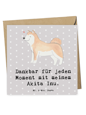 Mr. & Mrs. Panda Deluxe Karte Akita Inu Moment mit Spruch in Grau Pastell