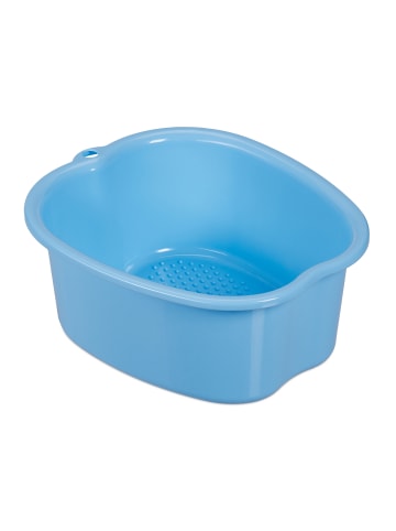 relaxdays Fußbadewanne in Blau - (B)33 x (H)15 x (T)38cm