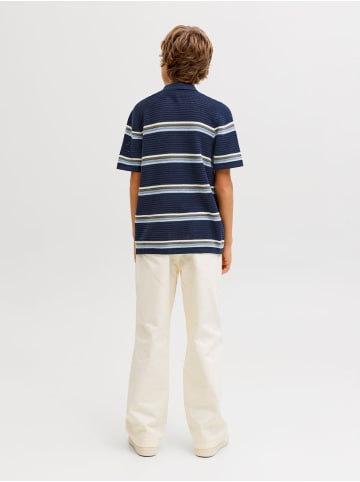 JACK & JONES Junior Gestricktes Polo in Sky Captain