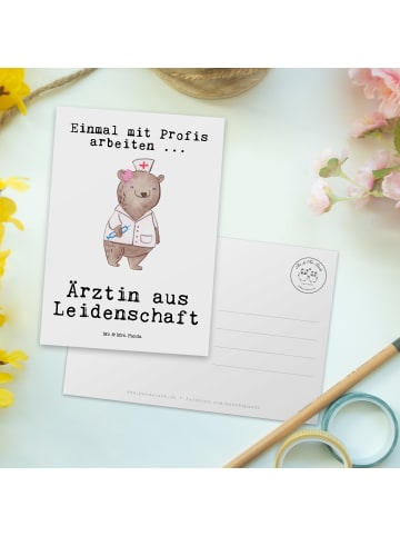 Mr. & Mrs. Panda Grußkarte Ärztin Leidenschaft mit Spruch in Weiß