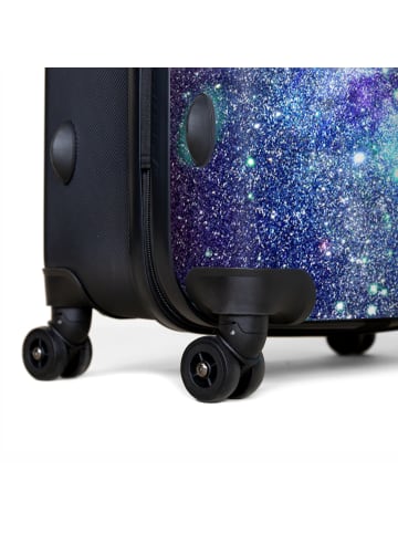 NoBoringSuitCases Suitcase, Koffer, Reisekoffer Weltraum lila blau