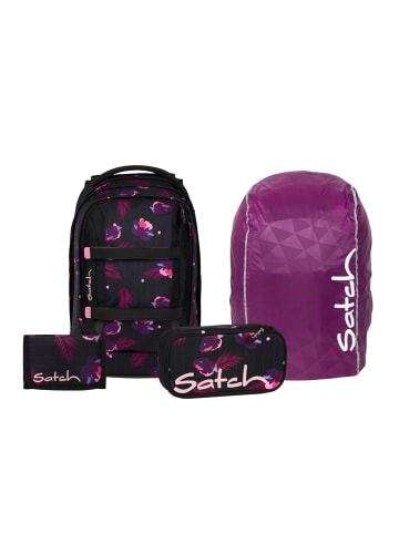 Satch Schulrucksack-Set PACK "Mystic Nights" 4-teilig in Schwarz/Rosa