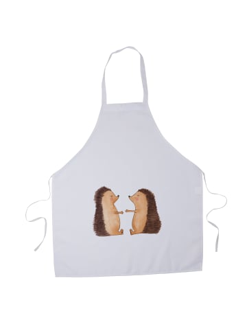 Mr. & Mrs. Panda Schürze Igel Liebe ohne Spruch in Weiß