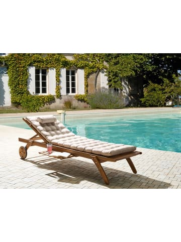 Beliani 2-tlg Gartenliege CESANA PREMIUM in Braun/Beige