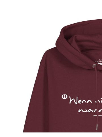 wat? Apparel Sweatshirt Wenn nicht jetzt wann dann in Weinrot