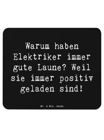 Mr. & Mrs. Panda Maus-Pad Spruch Positiver Elektriker mit Spruch in Schwarz