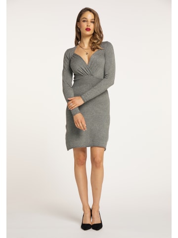 faina Damen Strickkleid in Grau Melange
