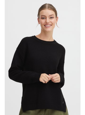 Oxmo Strickpullover OXMilla 21800084-ME  Strickpullover mit Strukturmuster in Schwarz