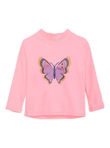 Color Kids Badeshirt langarm UV-Schutz Schmetterling in Rosa