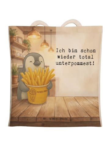 Mr. & Mrs. Panda Umhängetasche Pinguin Pommes Eimer Design mit S... in Weiß