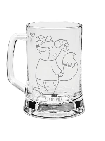 Mr. & Mrs. Panda Bierkrug Widder Astologie ohne Spruch in Transparent