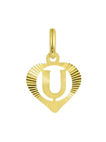 Lucardi 375 Gold Anhänger "Buchstabe U" Buchstabe