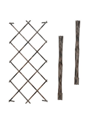 relaxdays 3 x Rankgitter "geflammt" in Braun – (B)120 x (H)180 cm