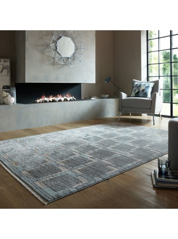 KADIMA DESIGN Teppich Kurzflor Strapazierfähig DALE Karos Geometrisch Wohnzimmer in Grau