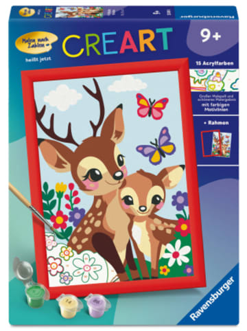 Ravensburger Verlag GmbH Spiel - CreArt, Malen nach Zahlen Kinder - Fröhliche Hirsche