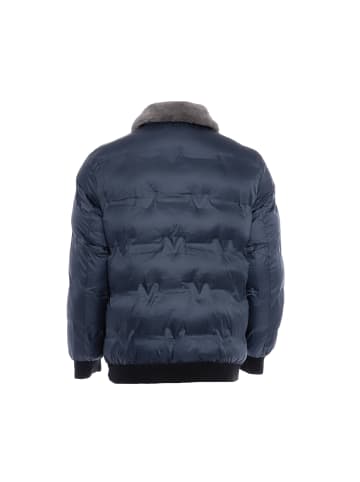 rovic Herren Steppjacke Mit Kunstfellkragen in Grau