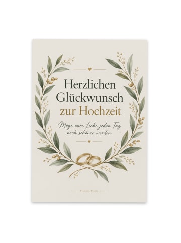 Mr. & Mrs. Panda Postkarte Olivenzweige elegant Design mit Spruch in Weiß