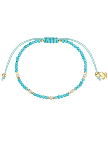 Glanzstücke München Armband aus Edelstahl mit Türkis (rek.) Süßwasser-Zuchtperle in gelbgold