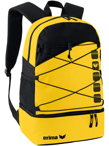 erima Club 5 Multifunktionsrucksack mit Bodenfach in gelb/schwarz