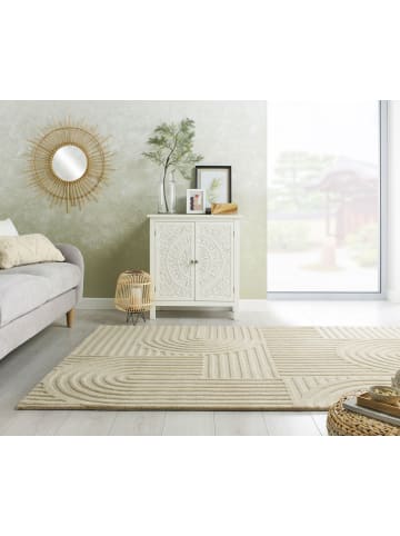 KADIMA DESIGN Handgetufteter Wollteppich in Pastellfarben in Beige