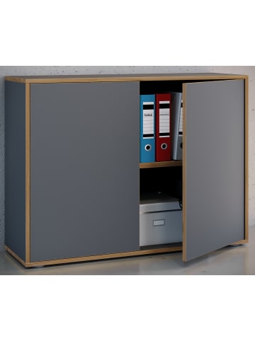VCM  Büroschrank Aktenschrank Sideboard Salia 2fach in Anthrazit